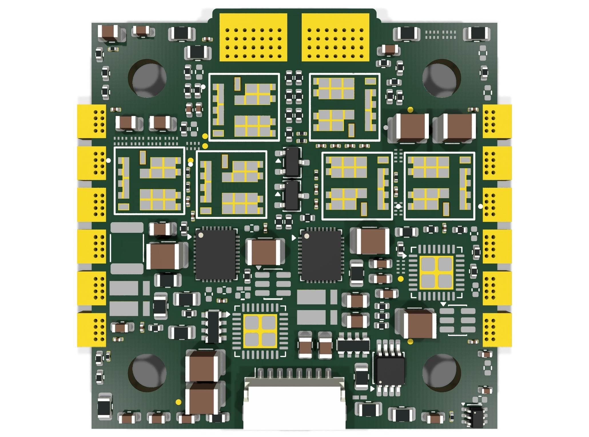 Rendered Drone Project power-electronics circuit board